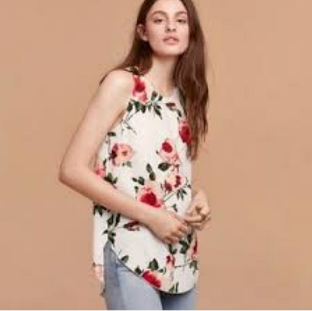 Aritzia Wilfred Sèvres Floral Tank Blouse Sleeveless Top S EUC